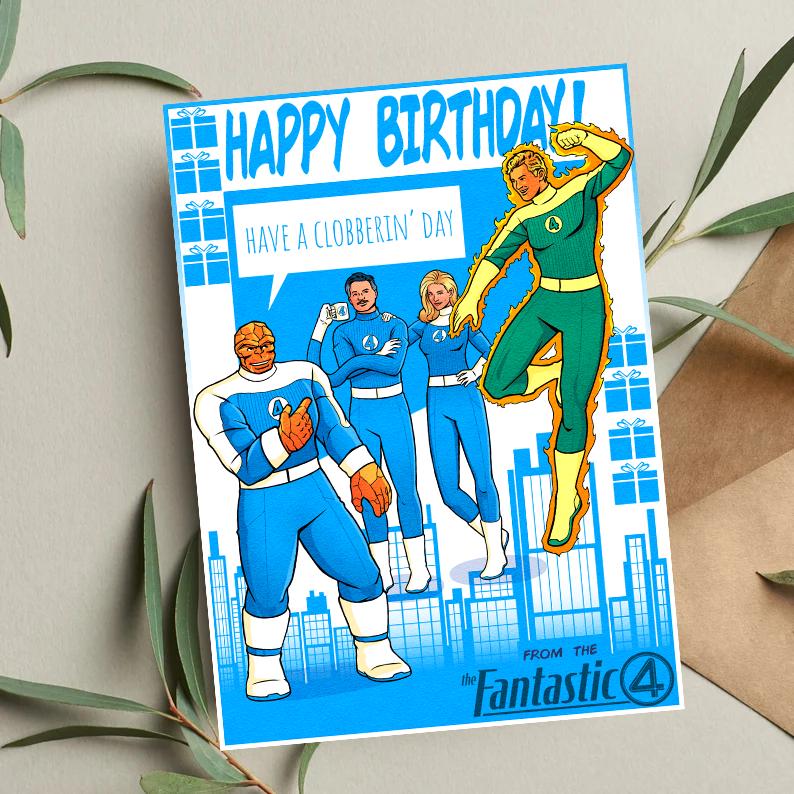 Fantastic Four Birthday Card • Marvel Gift • Avengers Birthday Card • Fantastic Four Card • Funny Birthday Card • Birthday cards