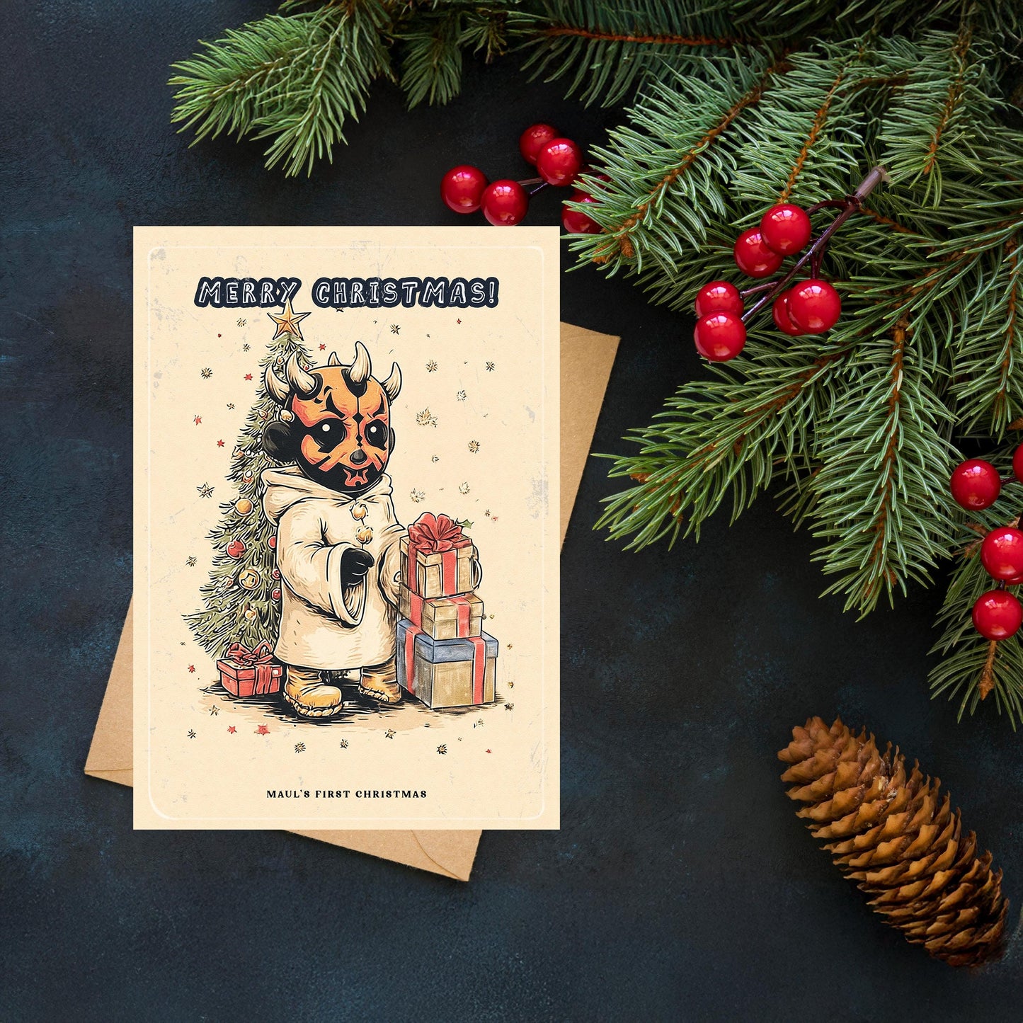 Darth Maul Christmas Card • Funny Star Wars Holiday Card