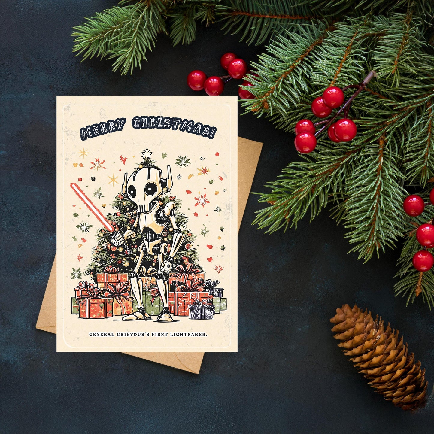 General Grievous Christmas Card • Star Wars Gift Gift • Star Wars Christmas Card • Baby Yoda • Funny Christmas Card • Christmas cards