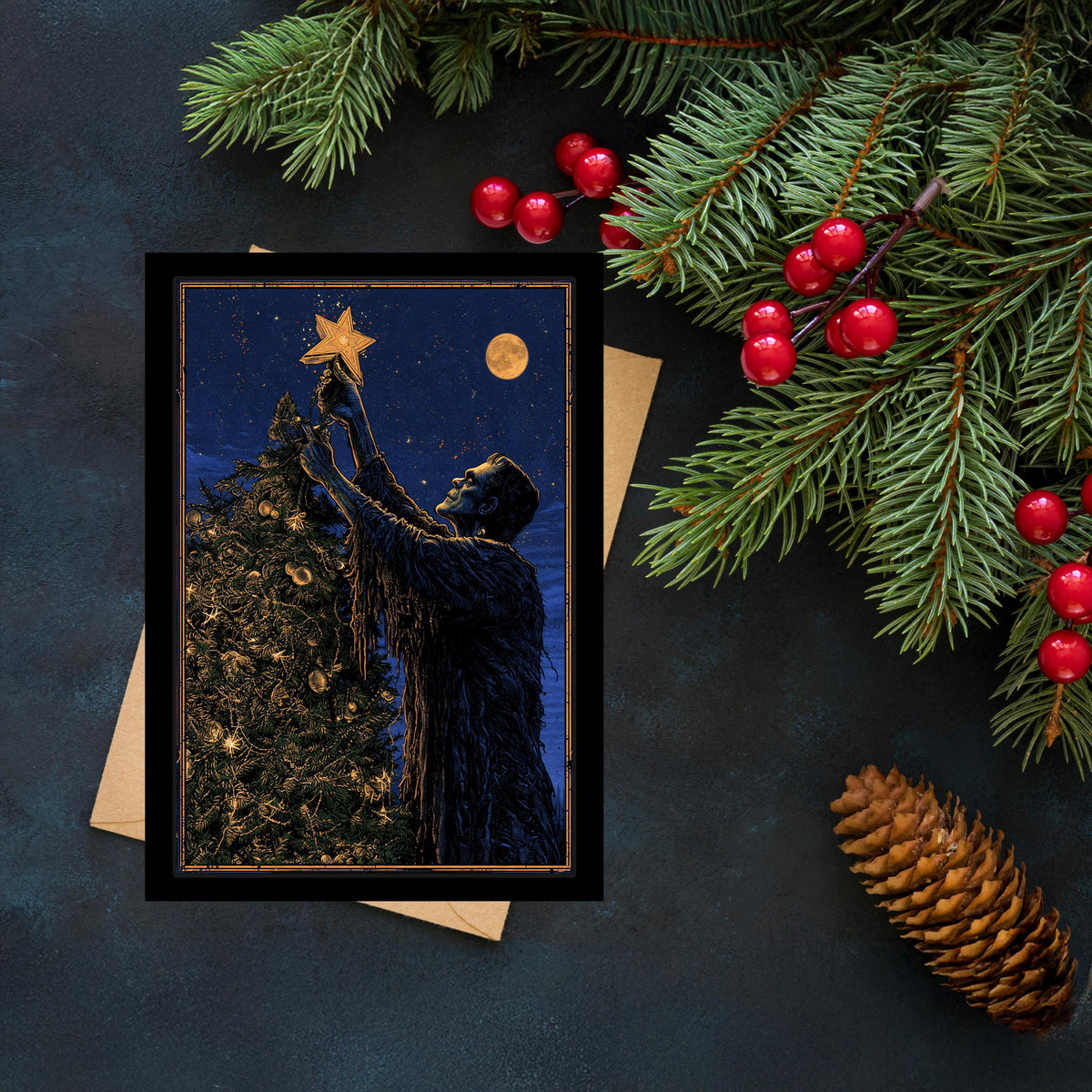 Frankenstein Christmas Card, Frankenstein Christmas, Monster Christmas Card, Gothic Holiday Card, Horror Christmas, Frankenstein Gift
