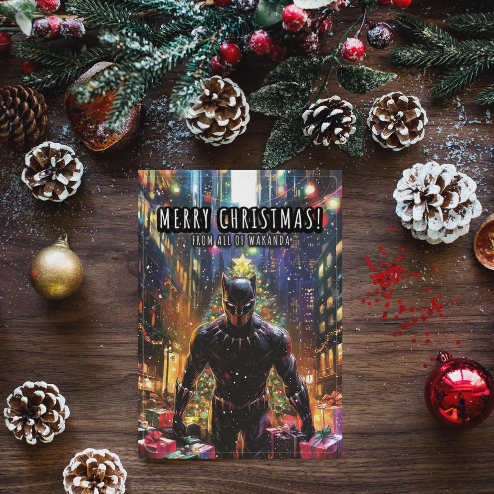 Black Panther Christmas Card • Wakanda Holiday Gift