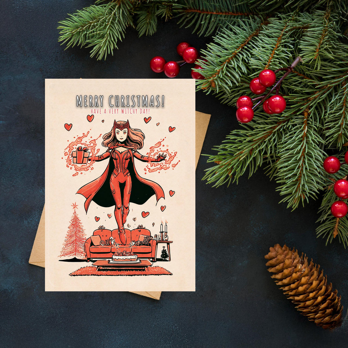 Scarlet Witch Christmas Card | Funny Marvel Holiday Greeting