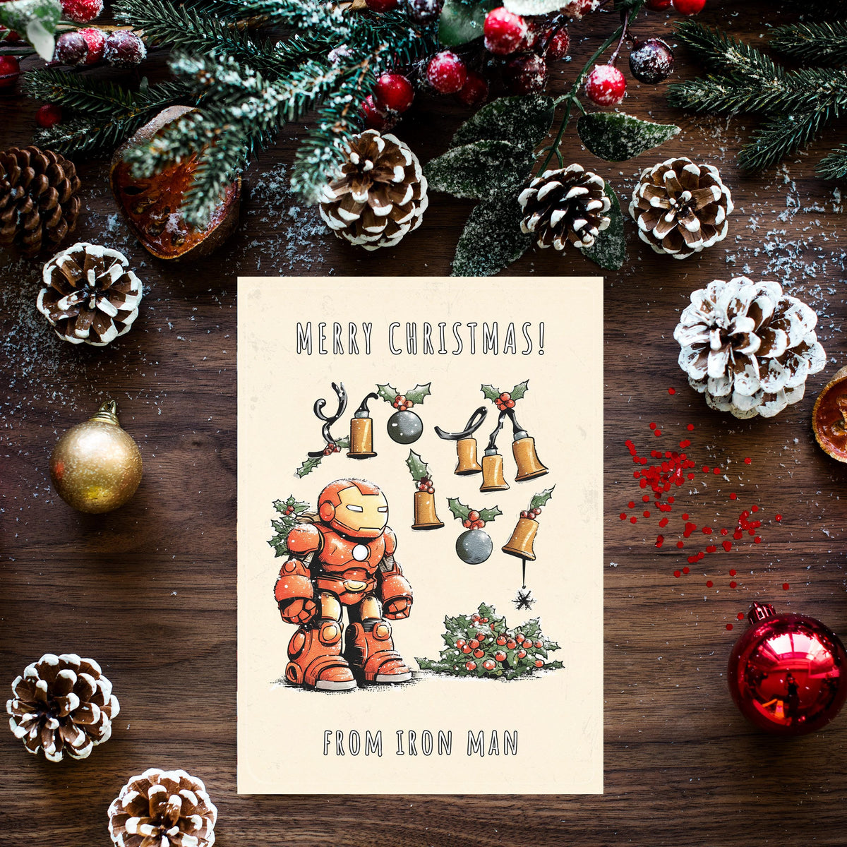 Funny Iron Man Christmas Card • Marvel Avengers Holiday Gift