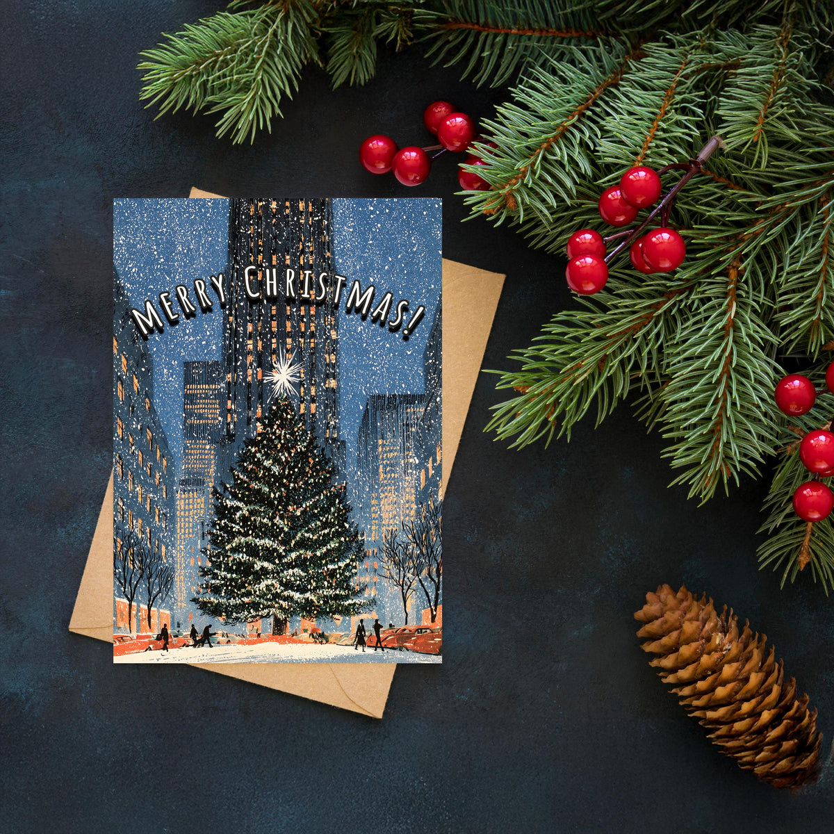 New York Christmas Card, NYC Christmas Card, New York Winter Card, City Christmas Xmas Card, Manhattan Holiday Card, NYC Gift
