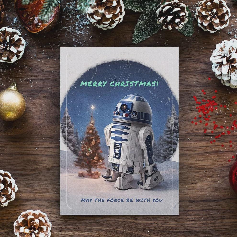 R2-D2 Star Wars Christmas Card • Funny Droid Gift