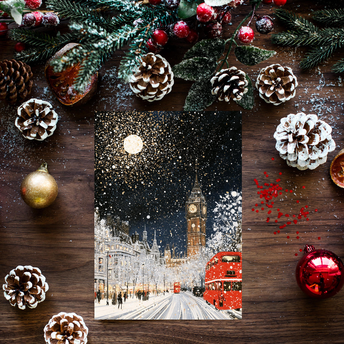 London Christmas Card, London Winter Card, Big Ben Christmas Card, London Xmas Card, British Holiday Card, London Gift