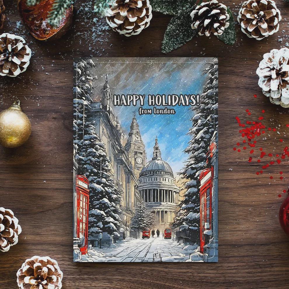 London Christmas Card • Festive UK Greeting