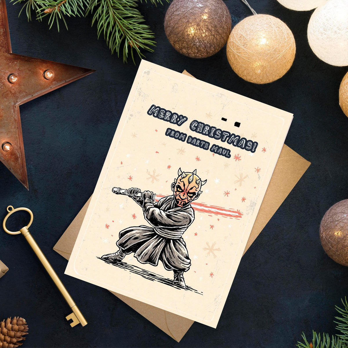 Darth Maul Christmas Card • Funny Star Wars Holiday Card