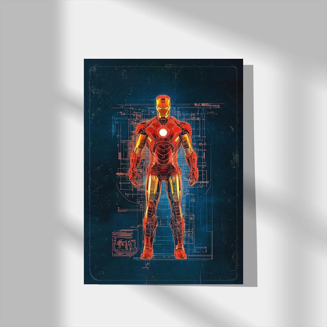 Iron Man Poster, Avengers Poster, Superhero Poster, A3, A4, A5, Comic Book Poster, Marvel Print, Marvel Poster, Gift for him, Gift for her