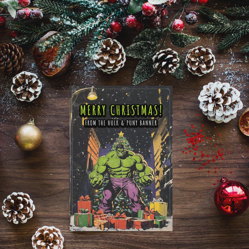 Funny Hulk Christmas Card • Marvel Avengers Gift