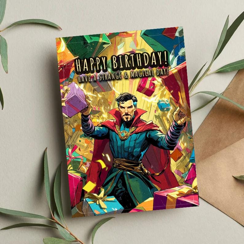 Dr Strange Birthday Card • Marvel Gift • Avengers Birthday Card • Dr Strange Card • Funny Birthday Card • Birthday cards