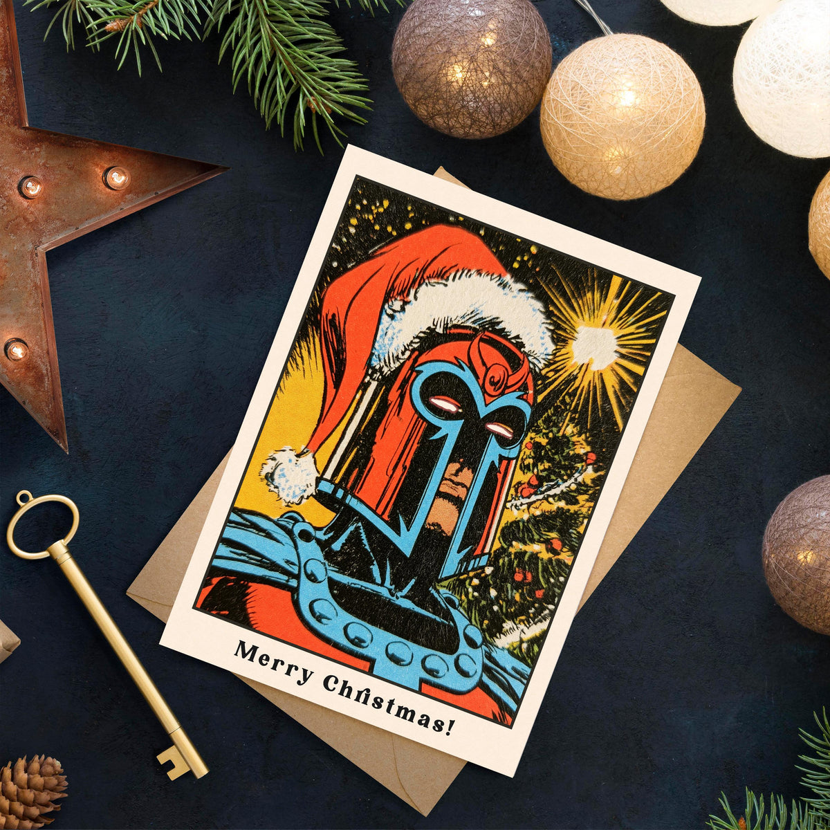Magneto Christmas Card, Marvel Christmas Card, X Men Christmas Card, Magneto Xmas Card, Comic Book Holiday Card, Superhero Gift