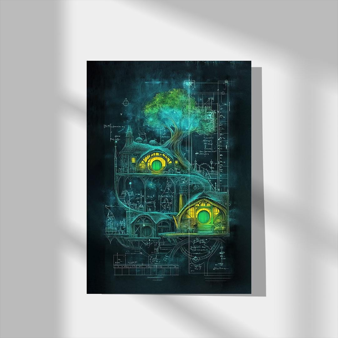 Lord of the Rings Poster: Japanese Art Style, Tolkien Wall Art