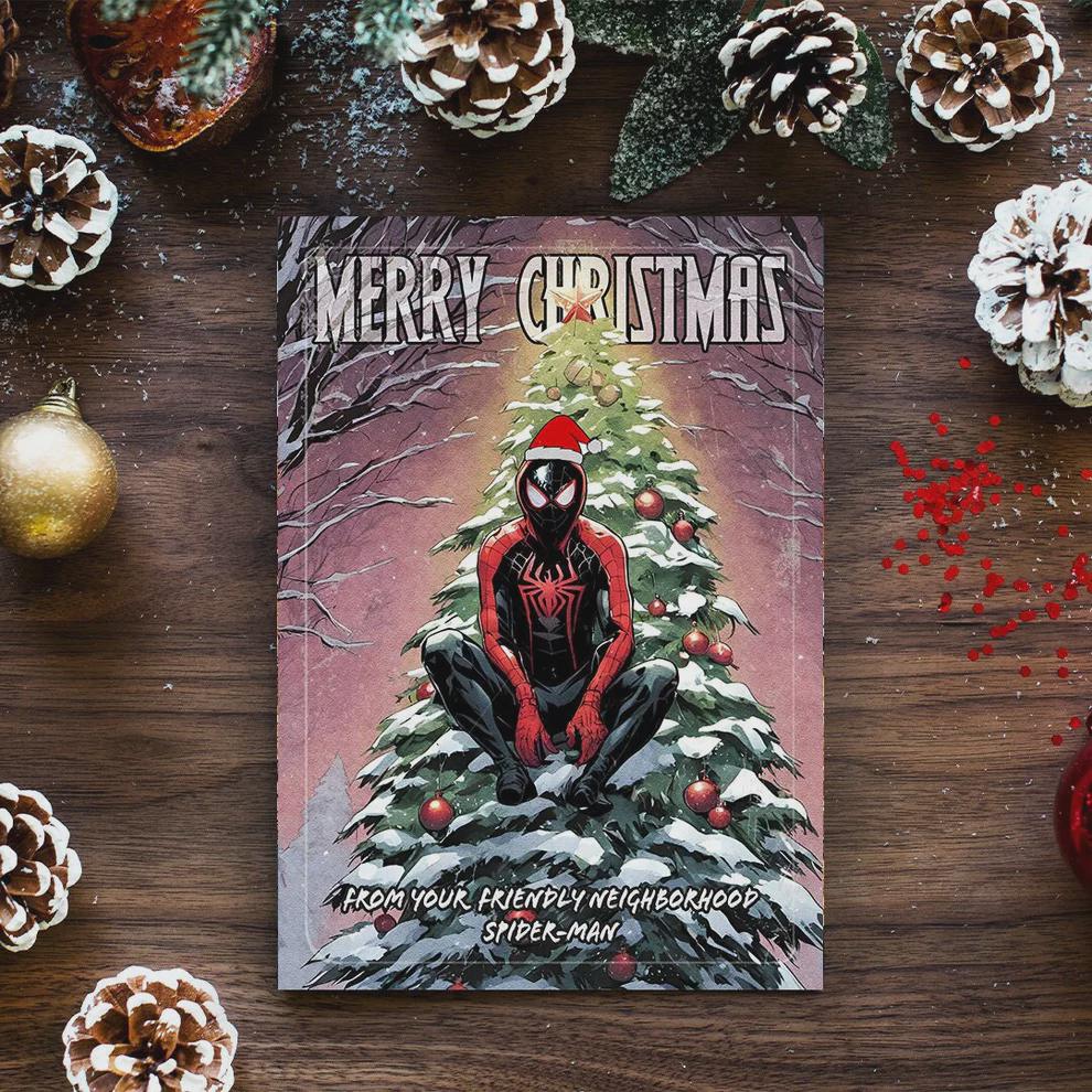 Miles Morales Spiderman Christmas Card • Across The Spider-Verse