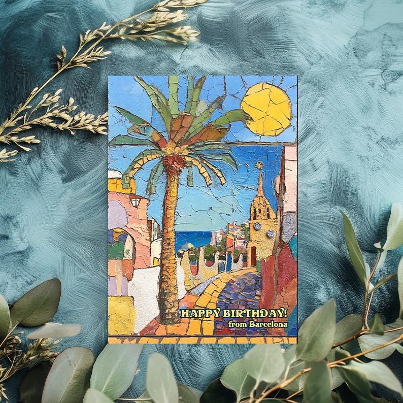 Spain Birthday Card: Spanish Landmark Travel Gift