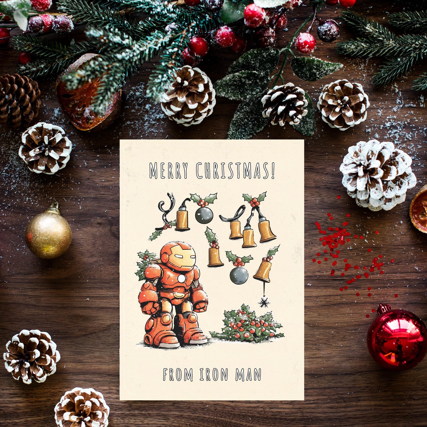 Iron Man Christmas Card • Marvel Gift • Avengers Christmas Card • Iron Man Card • Funny Christmas Card • • Tony Stark Christmas Card