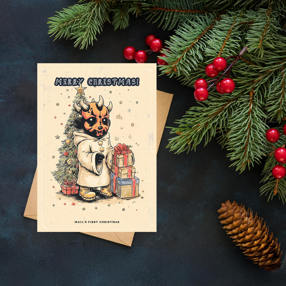 Darth Maul Christmas Card • Funny Star Wars Holiday Card