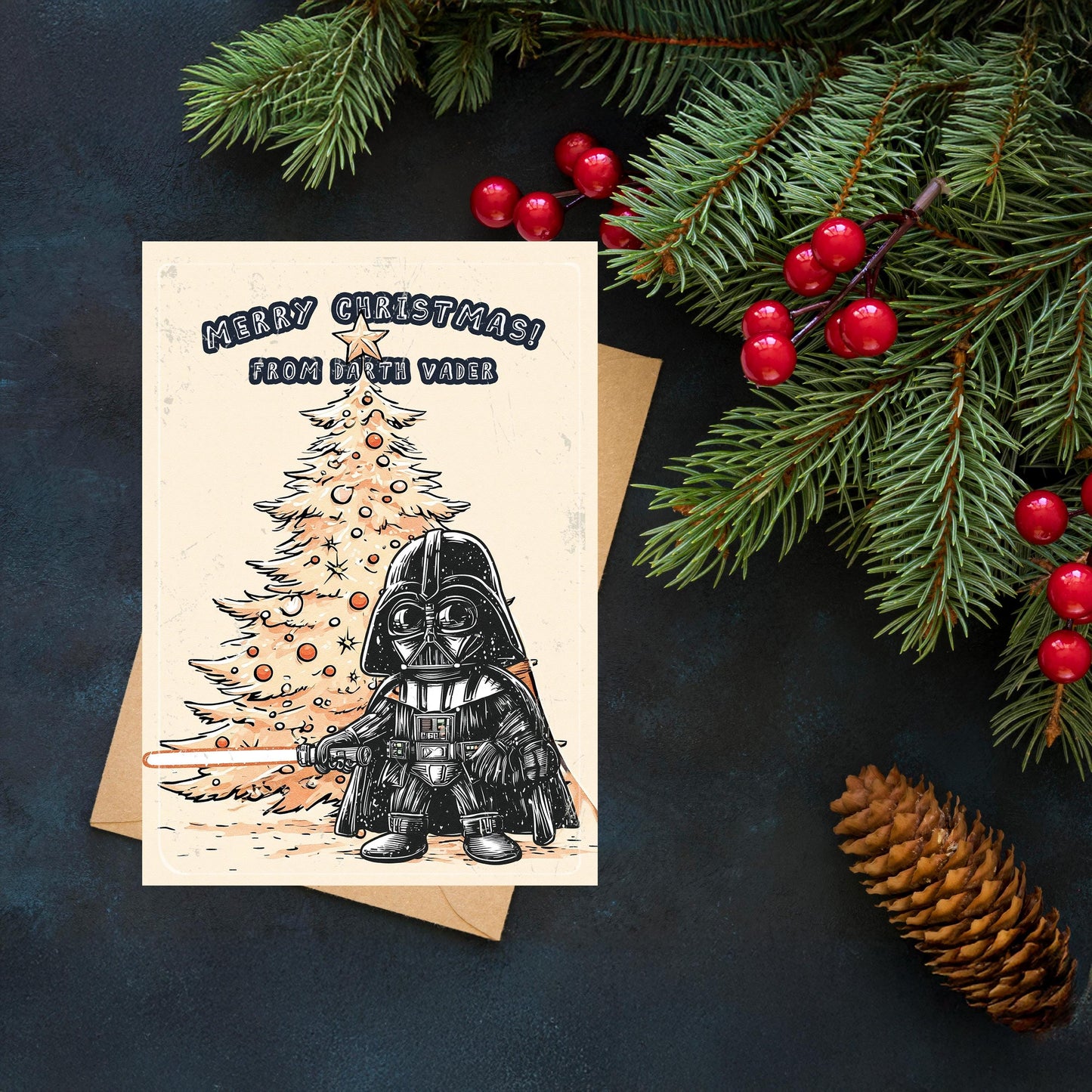 Darth Vader Christmas Card • Star Wars Gift Gift • Star Wars Christmas Card • Baby Yoda • Funny Christmas Card • Christmas cards