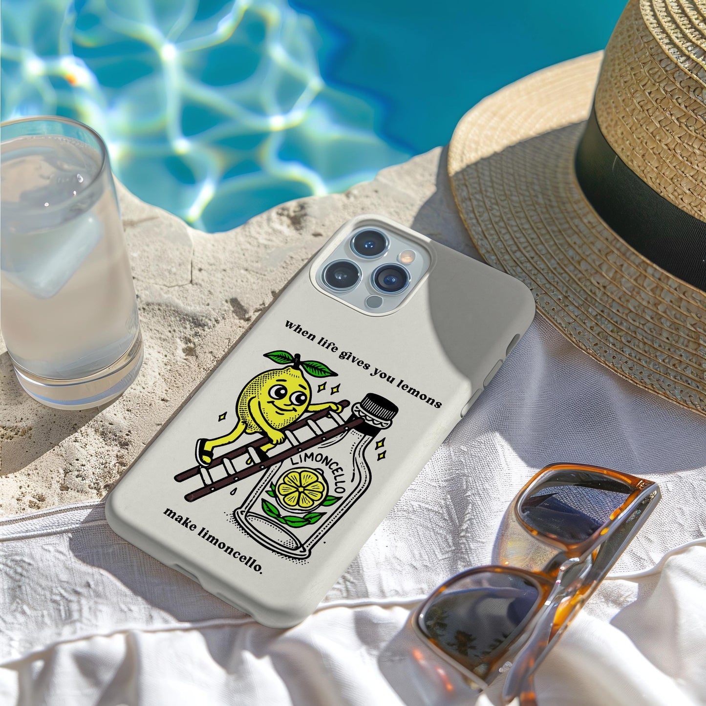 Limoncello Phone Case | Cute Lemon Climbing Ladder Design | Funny Quote Phone Cover | iPhone, Samsung & Google Pixel Case | Fruit Lover Gift