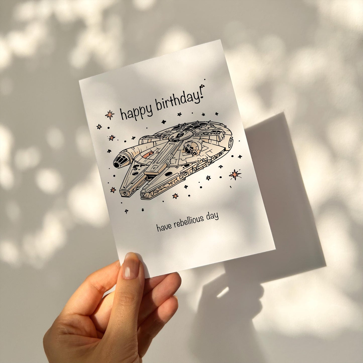Millennium Falcon Birthday Card: Star Wars Sci-Fi Greeting