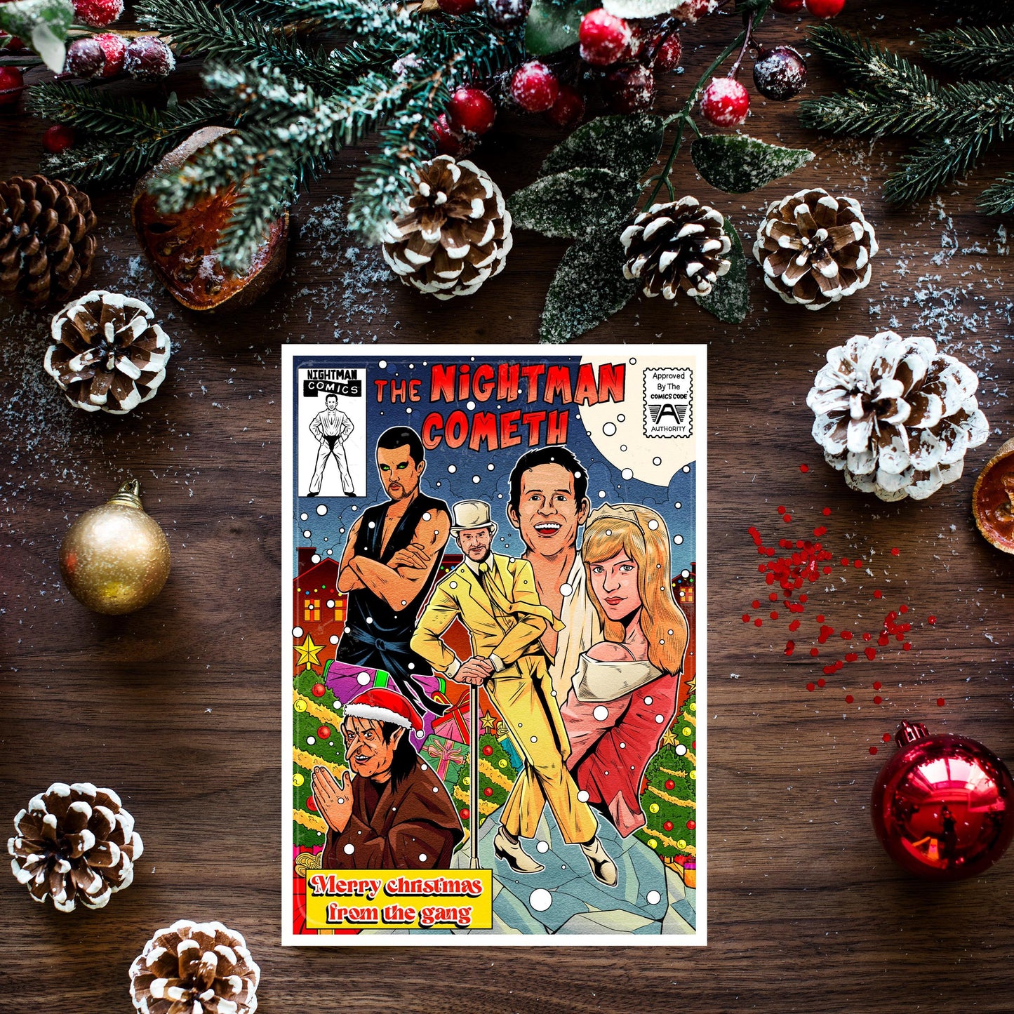 Always Sunny in Philadelphia Christmas Card, Always Sunny Card, Nightman Cometh Card, Nightman Cometh