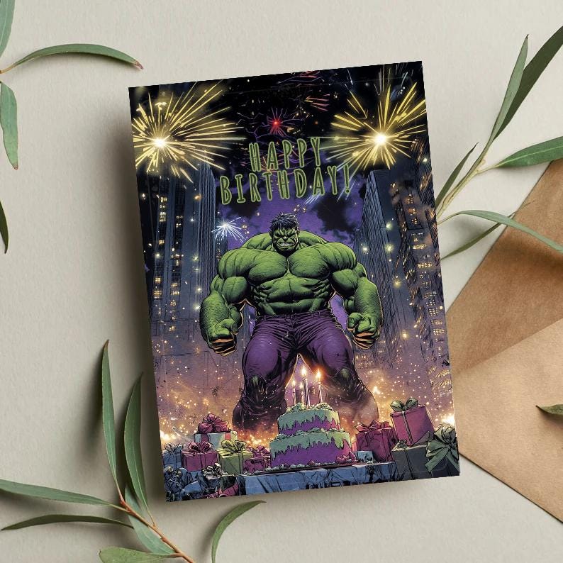 Hulk Birthday Card • Avengers Birthday Card • Hulk Card • Funny Birthday Card • Birthday cards • Bruce Banner Birthday Card