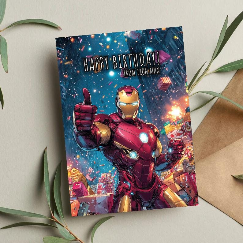 Iron Man Birthday Card • Avengers Birthday Card • Iron Man Card • Funny Birthday Card • Birthday cards • Tony Stark Birthday Card