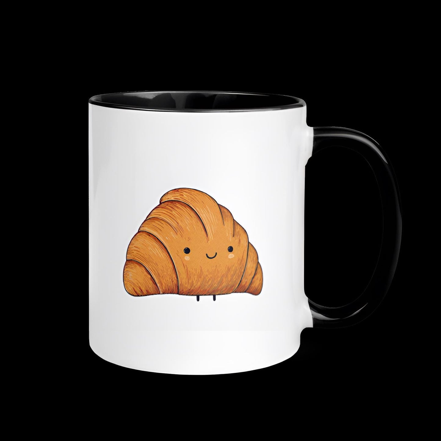Cute Croissant Mug – 11oz Ceramic Coffee Cup | Kawaii Breakfast Gift | Funny Foodie Mug | Pastry Lover Kitchen Drinkware