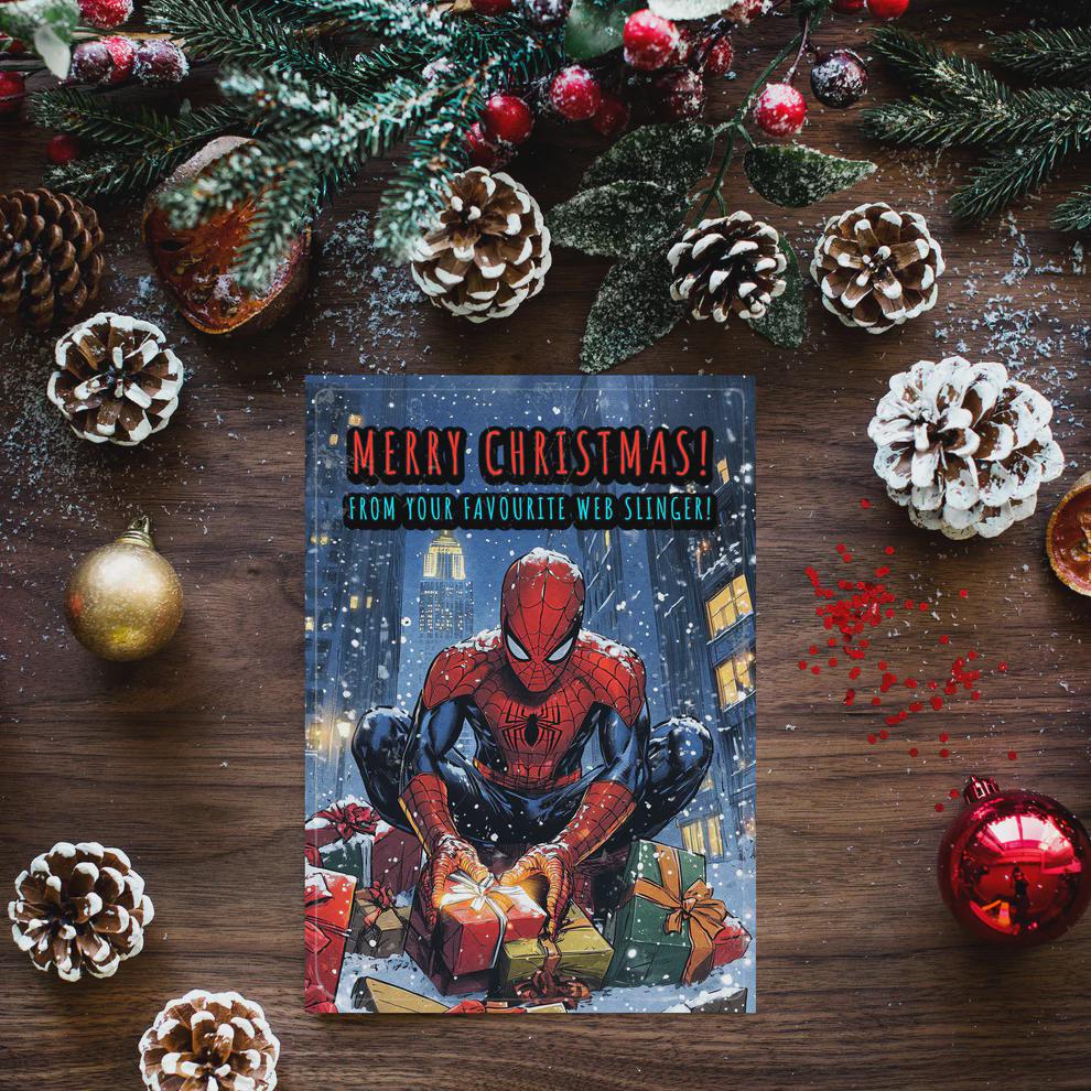 Spiderman Christmas Greeting Card, Avengers Xmas Gift