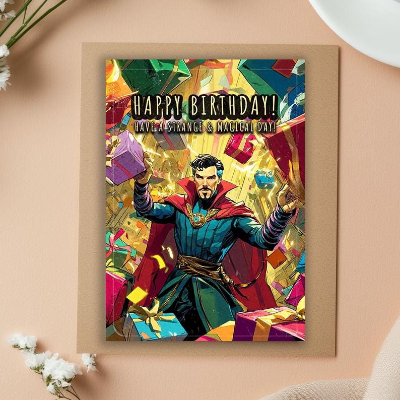 Dr Strange Birthday Card • Marvel Gift • Avengers Birthday Card • Dr Strange Card • Funny Birthday Card • Birthday cards