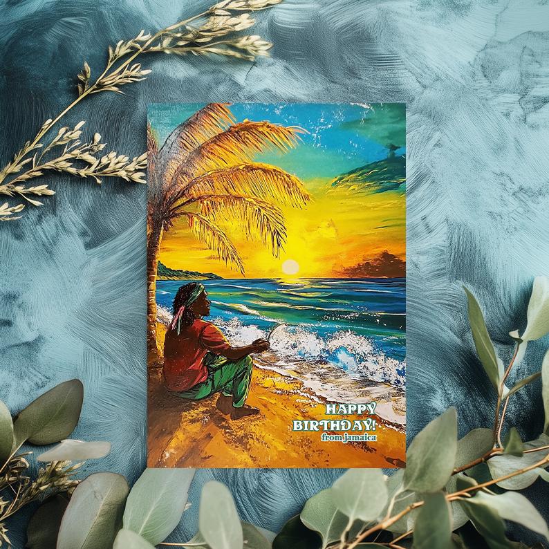 Jamaica Birthday Card: Tropical Island Vibes, Caribbean Greeting