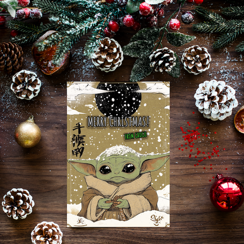 Baby Yoda Christmas Card