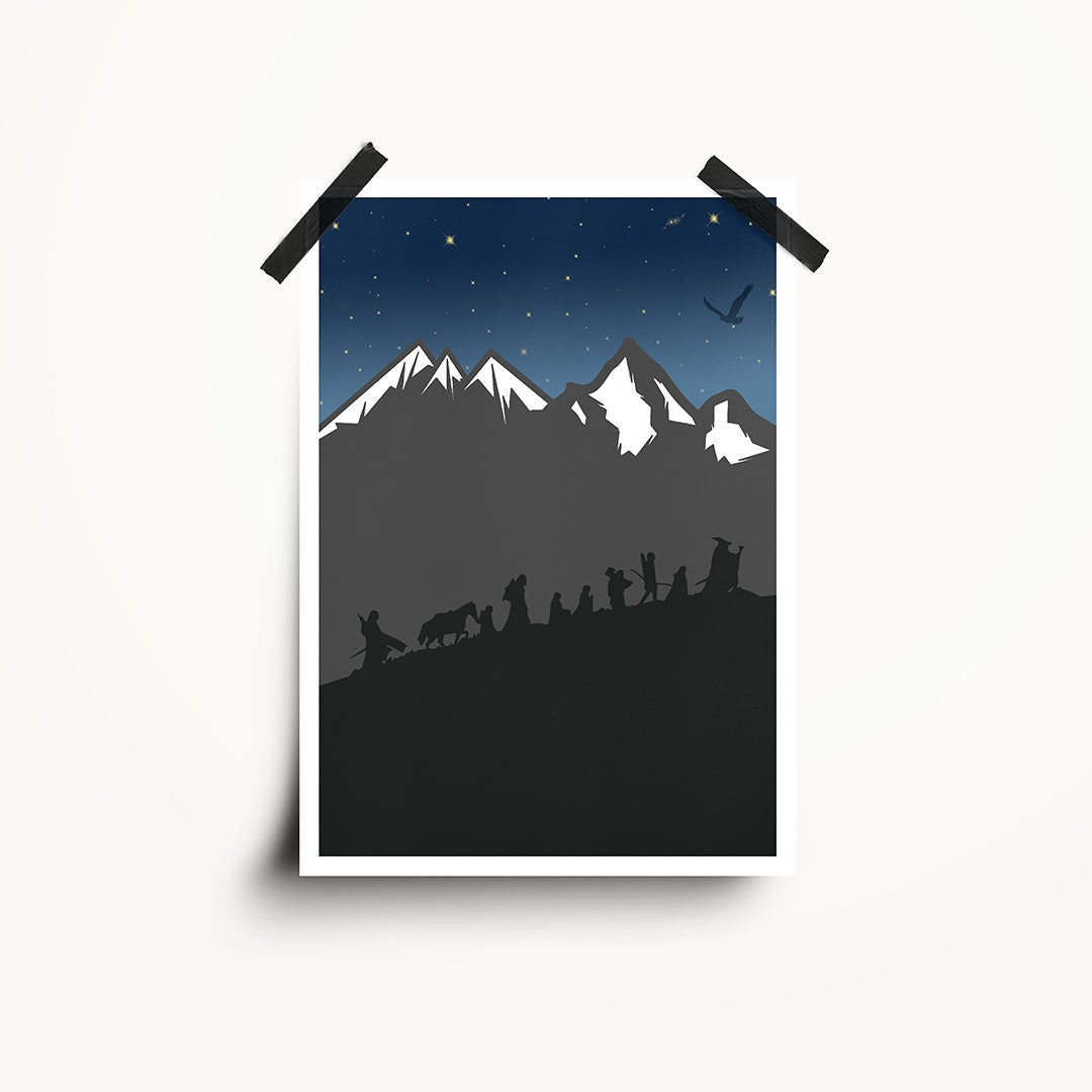 Lord Of The Rings Poster | Fellowship of the ring, LOTR Print, Lotr wall art