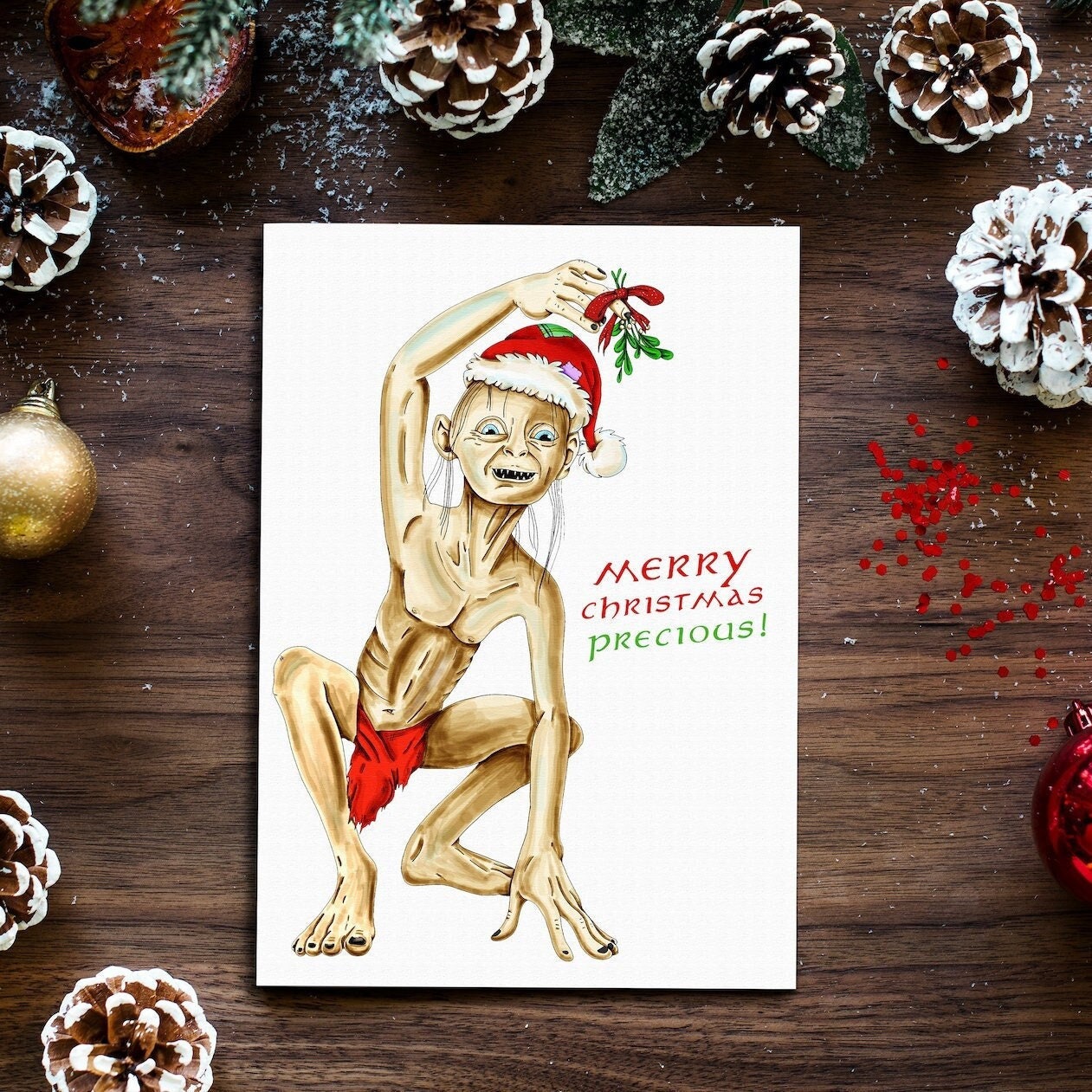 Gollum Christmas Card