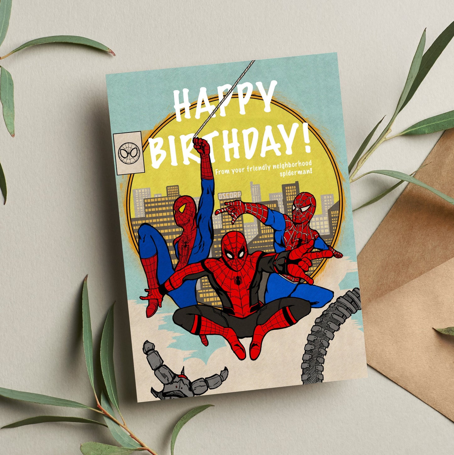 Spiderman Birthday Card