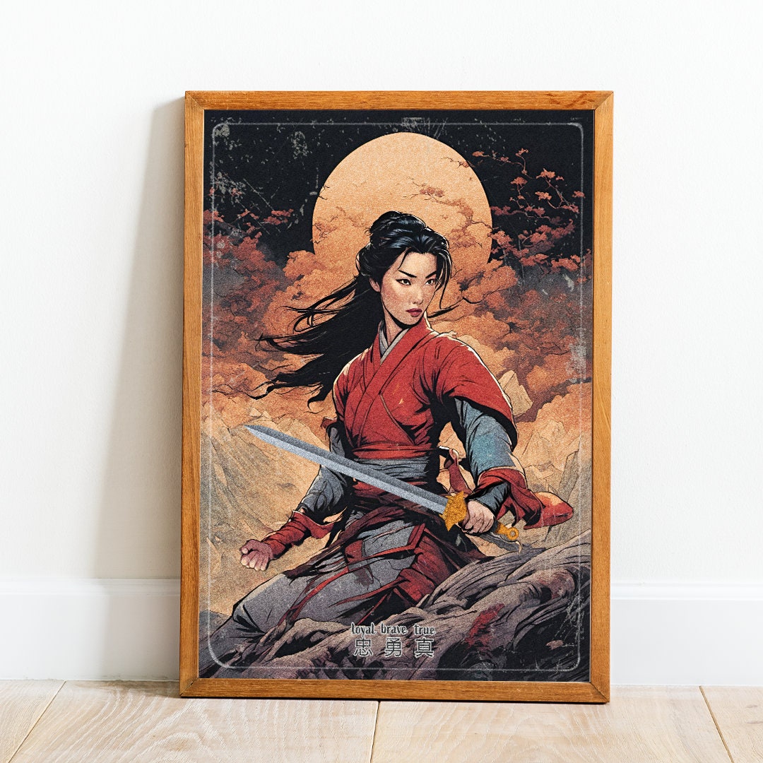 Mulan Poster, Mulan Print, A3, A4, A5, Comic Book Poster, Disney Print,Disney Poster