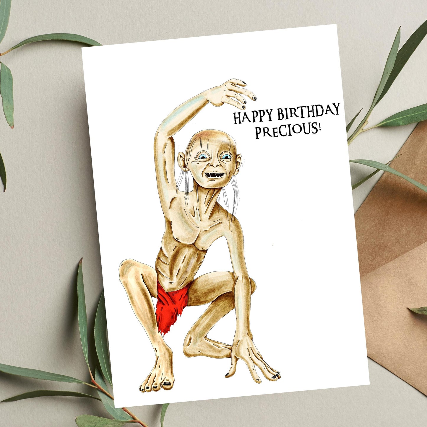 Gollum Birthday Card