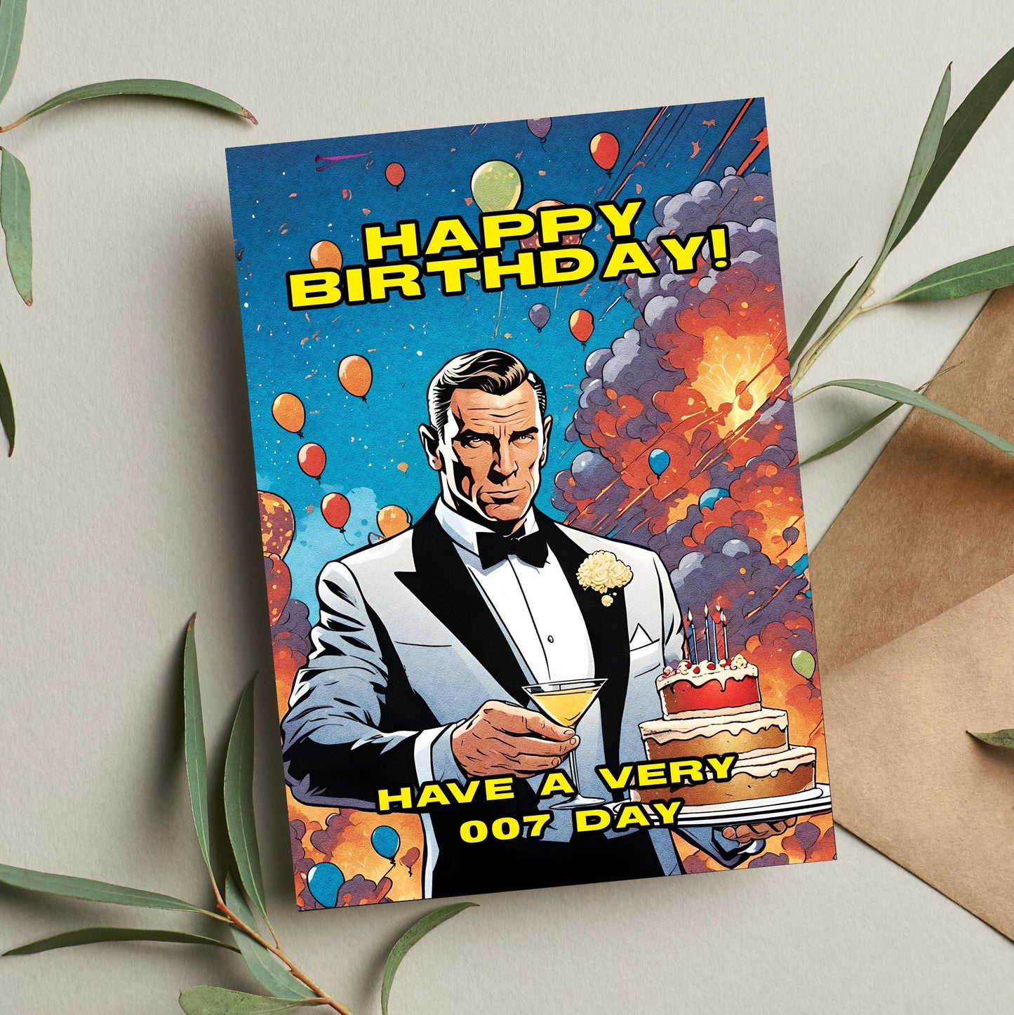 James Bond Birthday Card