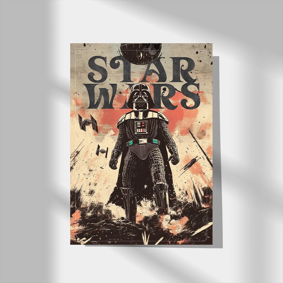 Vintage Star Wars Poster, Darth Vader Poster