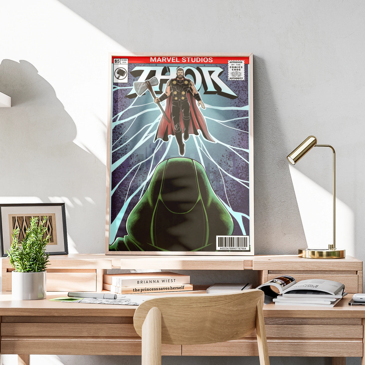 Thor Marvel Comic Book Style Poster, Superhero Wall Art, Gift for Him