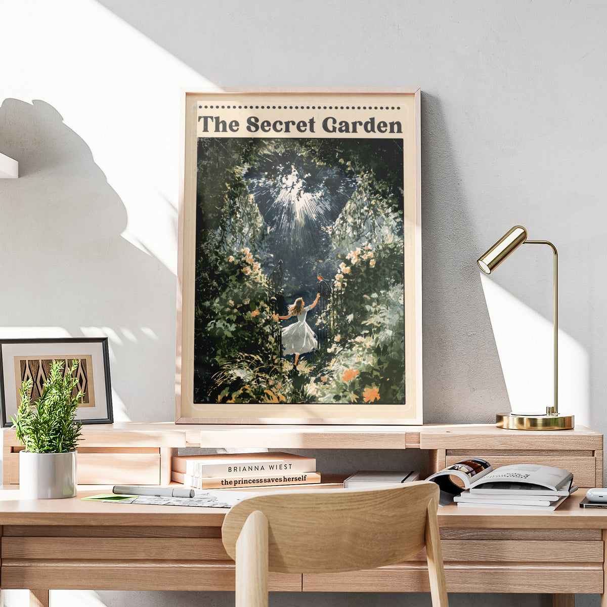 The Secret Garden Book Art Print, Frances Hodgson Burnett Classic Literary Poster