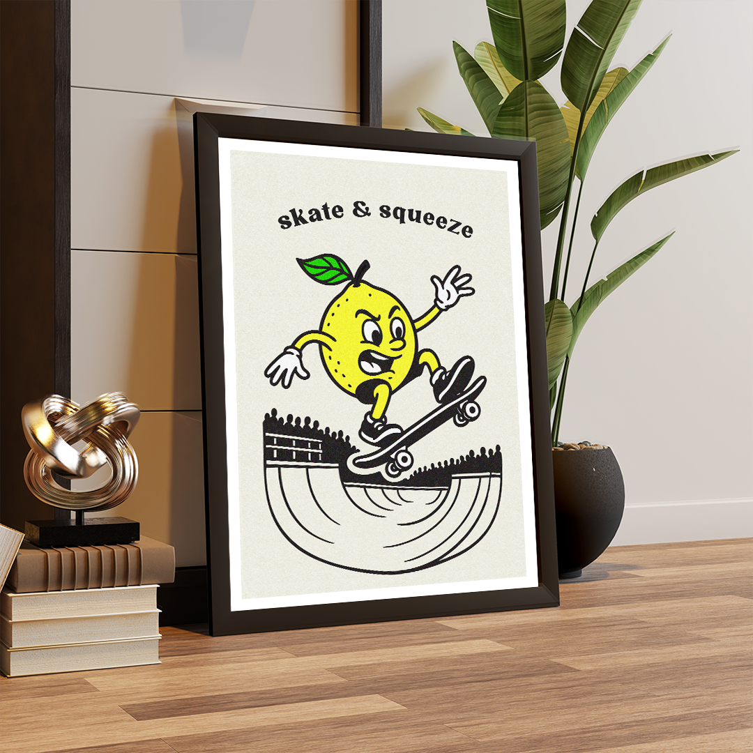 Skate & Squeeze Lemon Poster