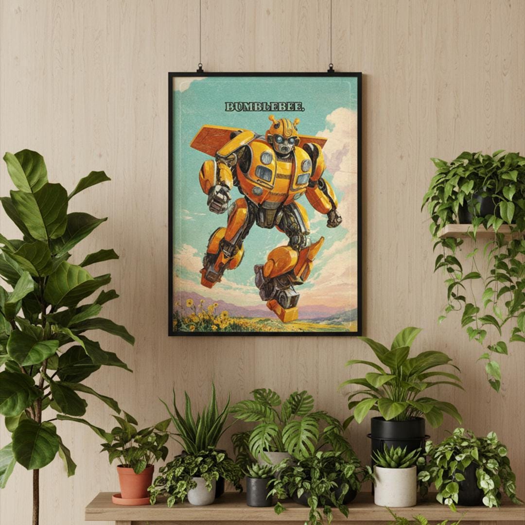 Transformer Movie Poster: Bumblebee Poster, Sci-Fi Saga Art