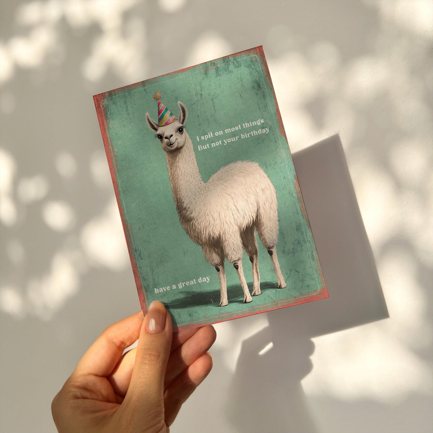 Funny Llama Birthday Card, Pun Animal Greeting Card