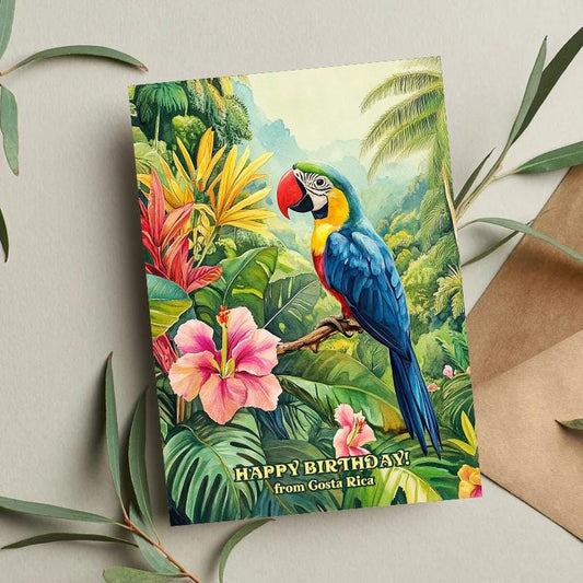 Costa Rica Birthday Card: Tropical Rainforest Travel Card