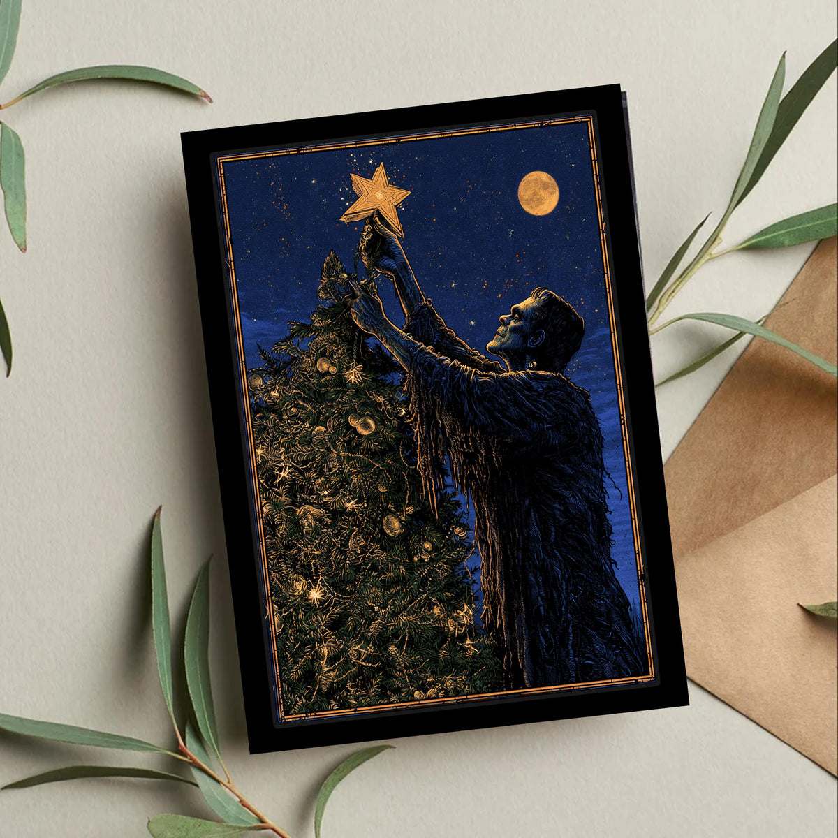 Frankenstein Christmas Card, Frankenstein Christmas, Monster Christmas Card, Gothic Holiday Card, Horror Christmas, Frankenstein Gift