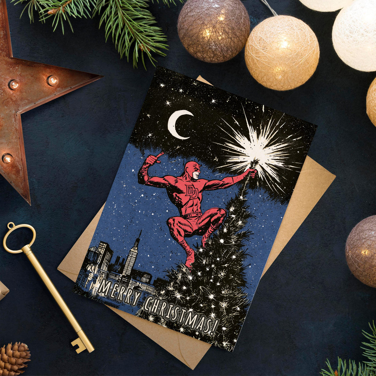 Daredevil Christmas Card, Marvel Christmas Card, Funny Superhero Xmas Card, Comic Book Holiday Card, Daredevil Fan Gift