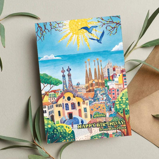 Spain Birthday Card: Spanish Landmark Travel Gift