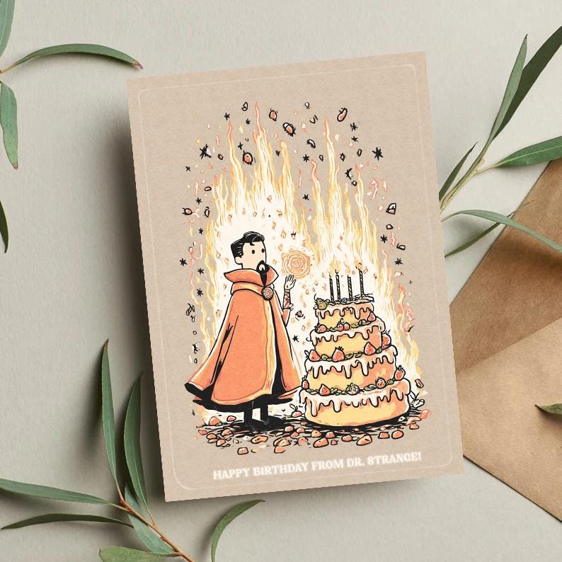 Dr Strange Birthday Card • Marvel Gift • Avengers Birthday Card • Dr Strange Card • Funny Birthday Card • Birthday cards