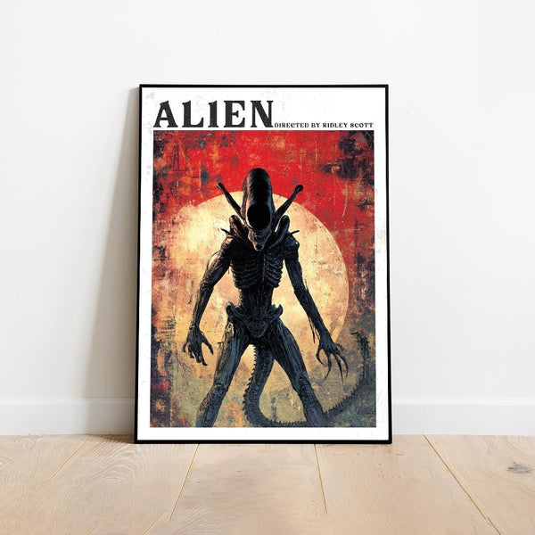 Alien Xenomorph Poster: Vintage Comic Book Sci-Fi Horror Art